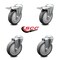 Service Caster 5 Inch Thermoplastic Rubber Swivel Bolt Hole Caster Set with 2 Total Lock Brake SCC-BHTTL20S514-TPRB-2-S-2 - alternate 2